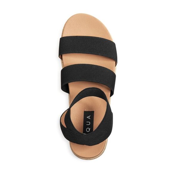 AQUA Womens Black Jute Tali Round Toe Platform Slip On Espadrille Shoes 6 M - Picture 2 of 4